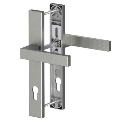 Štítové kovanie kľučka/kľučka Medos Dublin, PZ92, 37mm doska, profil 71-86mm, F6 INOX - kartáčovaná