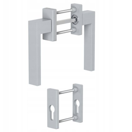 Kovanie na balkónové dvere Medos Dublin, rozeta PZ92, strieborná F1