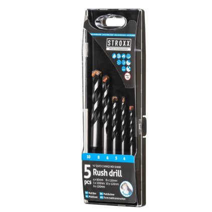 Sada univerzálnych vrtákov STROXX 1/4", 5ks Ø 4,5,6,8 10mm