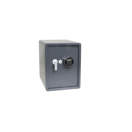 Oceľový trezor 350 x 450 x 350 mm s alarmom, LCD displejom a otváracou pákou