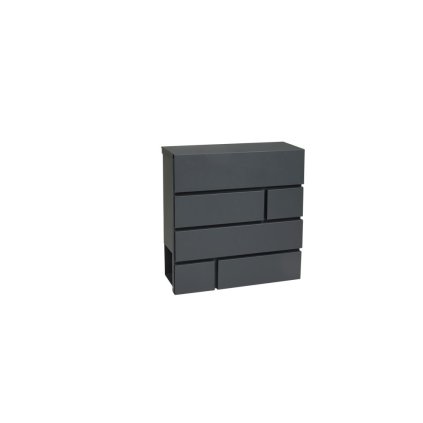 Oceľová poštová schránka 370 x 370 x 105 mm s rúrkou - antracit