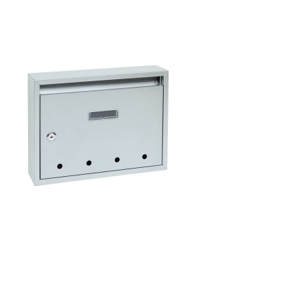 Oceľová poštová schránka 320 x 240 x 60 mm s otvormi - strieborná