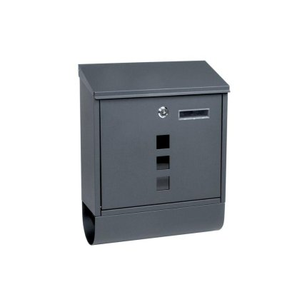 Oceľová poštová schránka 305 x 385 x 120 mm s oknami a rúrkou - antracitová