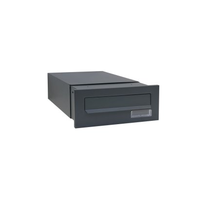 Oceľová poštová schránka 285 x 110 x 320-530 mm na montáž na stĺpik - antracitová