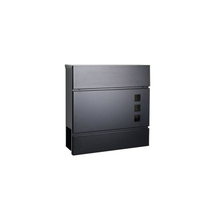 Oceľová poštová schránka 370 x 370 x 105 mm s oknami a rúrkou