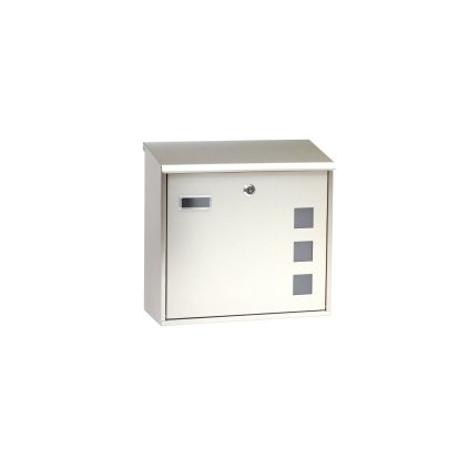 Nerezová poštová schránka 350 x 330 x 110 mm so zadným vstupom a okienkami
