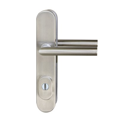 Bezpečnostné štítové kovanie kľučka/kľučka s prekrytím RICHTER 711 ZA72, nerezová oceľ