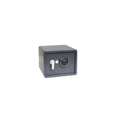 Oceľový trezor 380 x 300 x 300 mm s alarmom, LCD displejom a otváracou pákou