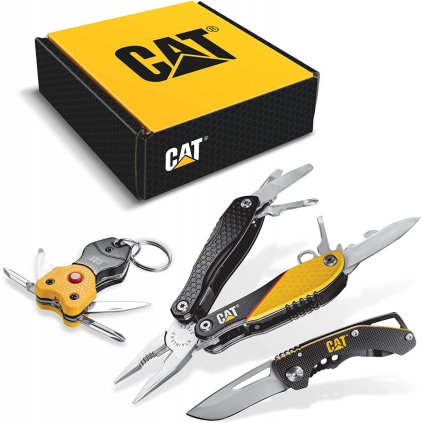 Multifunkčná darčeková súprava Caterpillar, nôž, kliešte a prívesok na kľúče CT240192