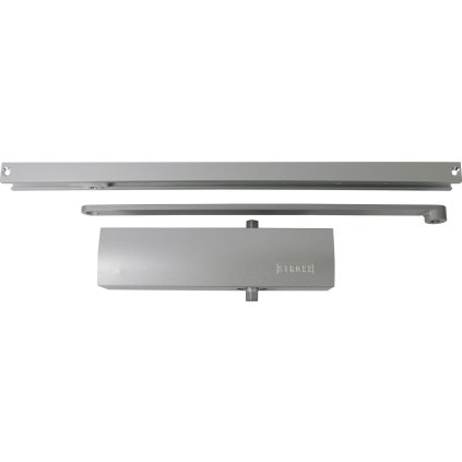 Dverový zatvárač STROXX, EN3, s klznou lištou, strieborný