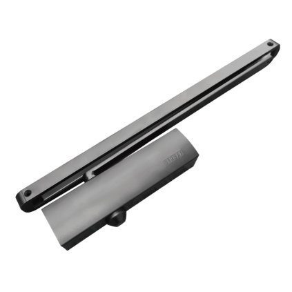 Dverový zatvárač STROXX F6303BCG, EN3, s klznou lištou, čierny