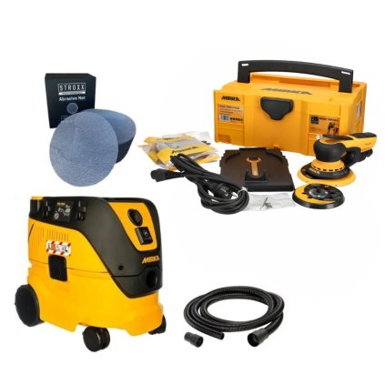 Súprava brúska Mirka DEROS II 5650 CV + vysávač Mirka 1230L PC + Abranet