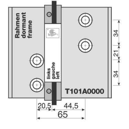 Vŕtacia šablóna 65 mm +2x kolík, 6x vymedzovací prvok