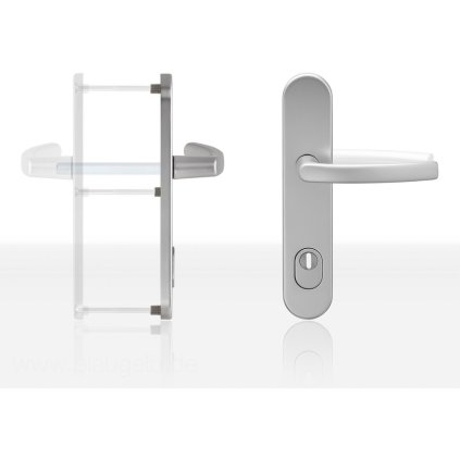 Štítové polovičné kovanie vonkajšia kľučka Blaugelb DGT50 PZ92 ZA ES1, F1 strieborná