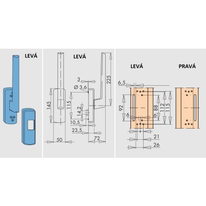 PSK kľučka Siegenia 200/GH ľavá strieborná K1