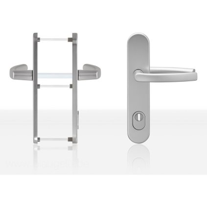 Štítové kovanie kľučka/kľučka BLAUGELB DGT50, PZ92, ZA, ES1, TS=77-82mm, RAL9016 biela