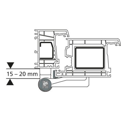 Dverový záves Hahn KT-N 6R (15-20 mm) RAL 9016 biely