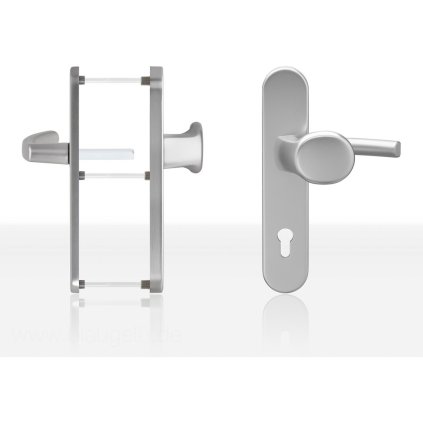 Štítové kovanie guľa/kľučka BLAUGELB KGT50, PZ92, hnedá RAL8077