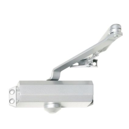 Zatvárač dverí TS 10 D s rukoväťou, strieborný, podľa EN 2/3/4