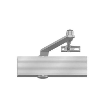 Dverový zatvárač TS15B, s lomeným ramienkom, strieborný RAL9006 SK 1/2