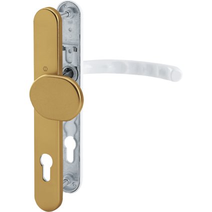 Štítové kovanie HOPPE Luxemburg guľa/kľučka F4 starobronz+biela F9016/8mm,PZ92/dvere 72-77mm