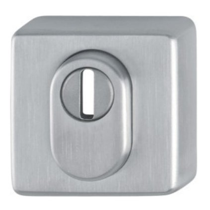 Rozeta štvorcová vonkajšia s krytom cylindrickej vložky, brúsená Nerez