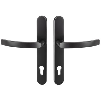 Štítové kovanie kľučka/kľučka KRONOS F14 čierna RAL9005/PZ 92/8mm