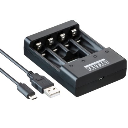 Nabíjačka batérií USB, pre 1-4 batérie AAA/AA