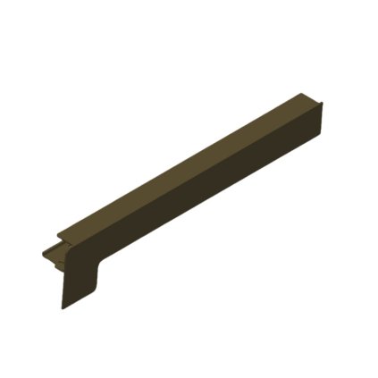 Koncový uzáver z Alu 180 /25 mm pod omietku - tmavý bronz, pravý
