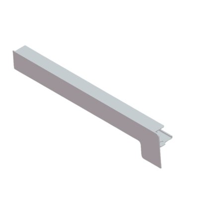 Koncový uzáver z Alu 70 /25 mm pod omietku - strieborný elox, ľavý