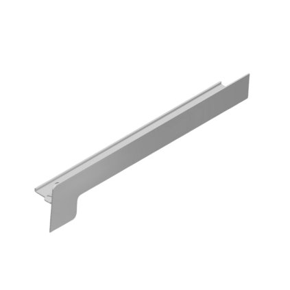 Koncový uzáver z Alu 180 /25 mm pod omietku - strieborný elox EV1, pravý