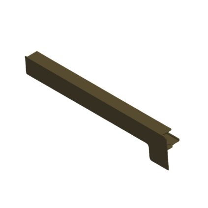 Koncový uzáver z Alu 480 /25 mm pod omietku - tmavý bronz, ľavý