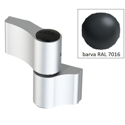 Dverový záves WX 2-dielny asymetrický 67 mm RAL 7016 antracit