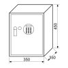 Oceľový trezor 350 x 450 x 350 mm s alarmom, LCD displejom a otváracou pákou