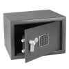 Oceľový trezor 350 x 250 x 250 mm s elektronickým zámkom, klávesnicou a otváracou pákou - sivý