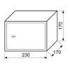 Oceľový trezor 230 x 170 x 170 mm s mechanickým zámkom - sivý