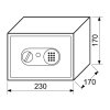Oceľový trezor 230 x 170 x 170 mm s elektronickým zámkom - biely