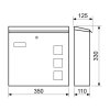 Nerezová poštová schránka 350 x 330 x 110 mm so zadným vstupom a okienkami