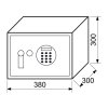 Oceľový trezor 380 x 300 x 300 mm s alarmom, LCD displejom a otváracou pákou