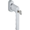 Okenná kľučka Hoppe Hamburg SecuForte uzamykateľná 7/32-42 mm, M5x45 mm + M5x50 mm, 45° - F1 strieborná