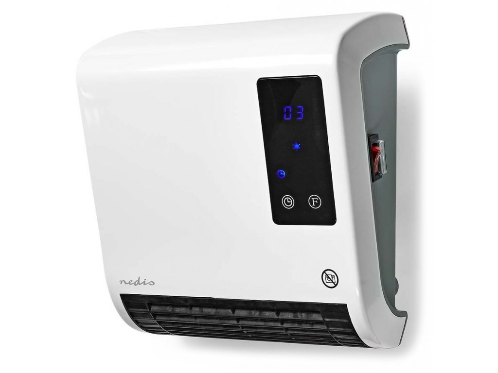 NEDIS koupelnový ohřívač/ spotřeba 2000 W/ nastavitelný termostat/ 2 tepelné režimy/ IP22/ dálkové ovládání/ bílý