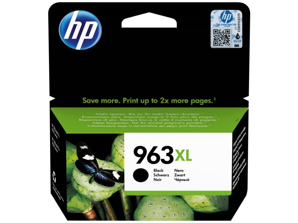 Inkoustová náplň HP 963XL černá (black, 2000p) pro HP OfficeJet Pro 9010, 9013, HP OfficeJet Pro 9020