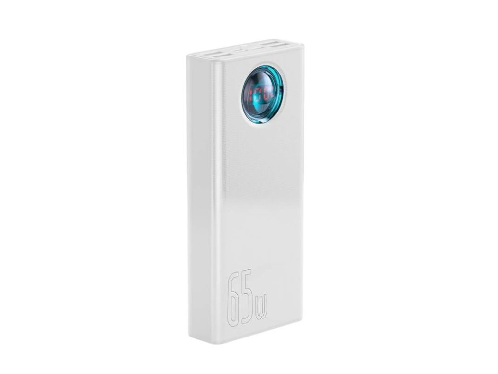 Baseus Amblight powerbanka s digitálním displejem QC 30000mAh Overseas Edition + kabel Type-C/Type-C 65W 1m, bílá  Nevíte kde uplatnit Sodexo, Pluxee, Edenred, Benefity klikni