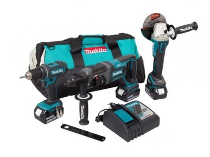 Makita Aku sada DGA504+DHR241+DDF482 Li-ion LXT 18V (DLX3078TX1)  Možnosti Lemon pay, Edenred, Benefity a.s., Sodexo