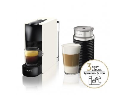 Espresso Krups Nespresso Essenza mini XN111110 & Aeroccino 3 bílé