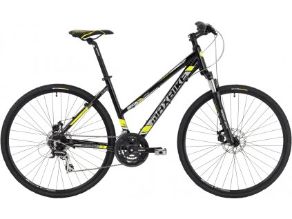 Maxbike Aven lady 2019 lesklý černý + žlutá Pro registrované možnost akce až 15% sleva