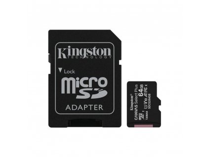 Kingston microSDXC Canvas Select Plus 64GB A1 Class 10 100MB/s + SD adaptér  Nevíte kde uplatnit Sodexo, Pluxee, Edenred, Benefity klikni