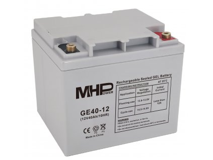 Baterie MHPower GE40-12 GEL, 12V/40Ah, T1-M6, Deep Cycle  Nevíte kde uplatnit Sodexo, Pluxee, Edenred, Benefity klikni