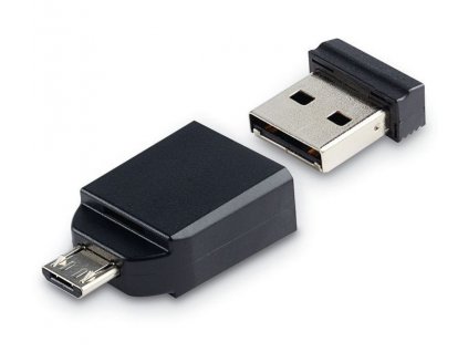 VERBATIM Flash disk Store 'n' Stay NANO/ 32GB/ USB 2.0 + OTG adaptér/ černá  Nevíte kde uplatnit Sodexo, Pluxee, Edenred, Benefity klikni