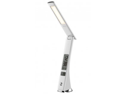 IMMAX LED stolní lampička Cuckoo/ 5W/ 200lm/ 5V/1A/ 3 stupně stmívání/ sklápěcí rameno/ možnost vypnutí LCD/ USB/ bílá  Nevíte kde uplatnit Sodexo, Pluxee, Edenred, Benefity klikni